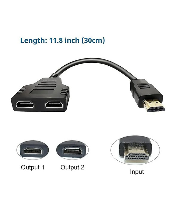 adaptador hdmi1x2 conectores